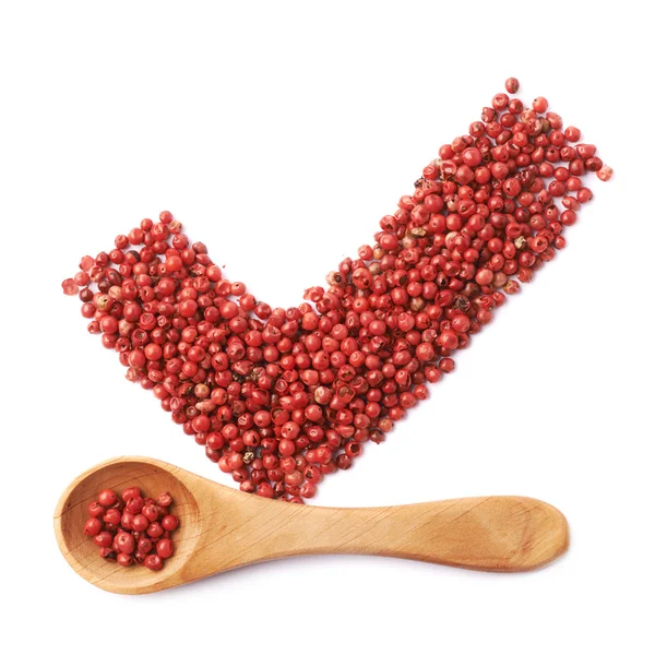 Yes tick mark of pepper seeds — Stock Photo, Image