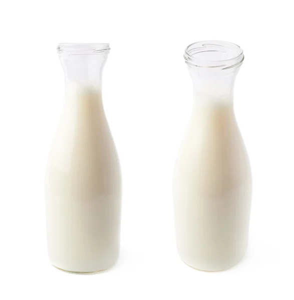 Garrafas de vidro de leite — Fotografia de Stock