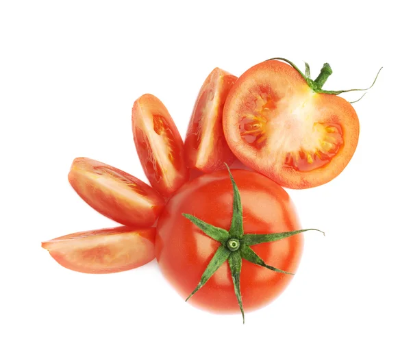 슬라이스와 컷된 토마토 성분 분리 — 스톡 사진