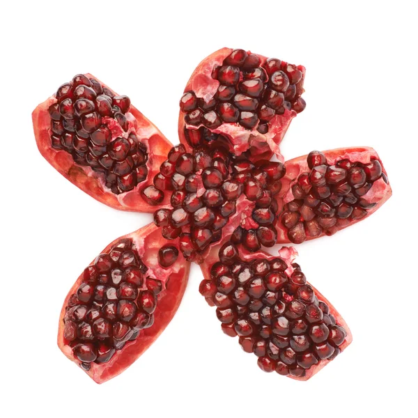 Split open pomegranate fruit — Stock Photo, Image