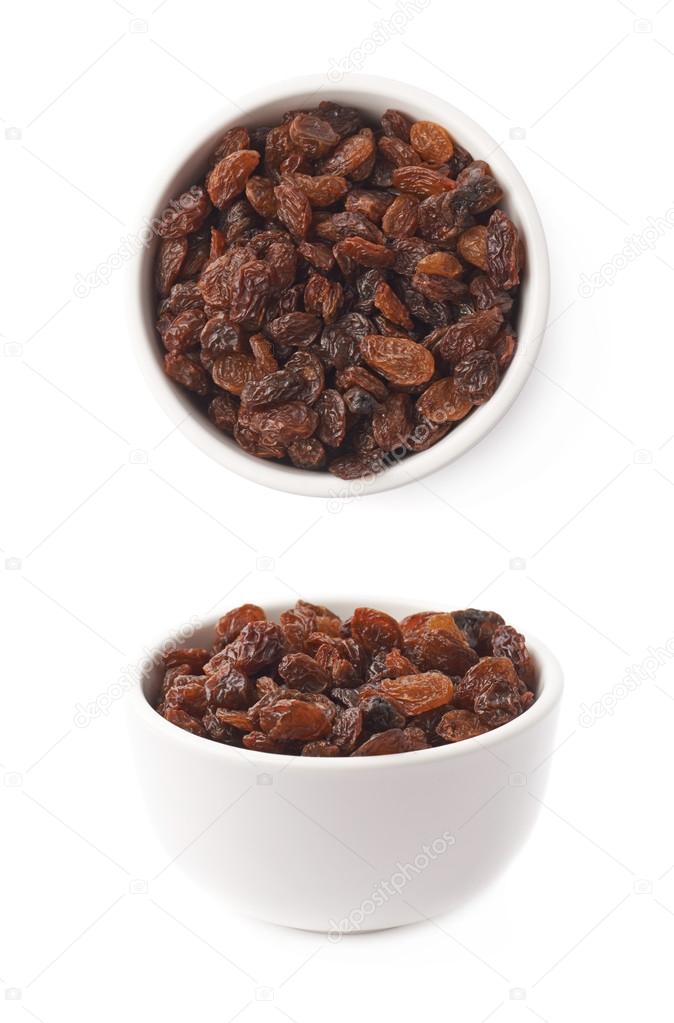 Cup filled with raisins