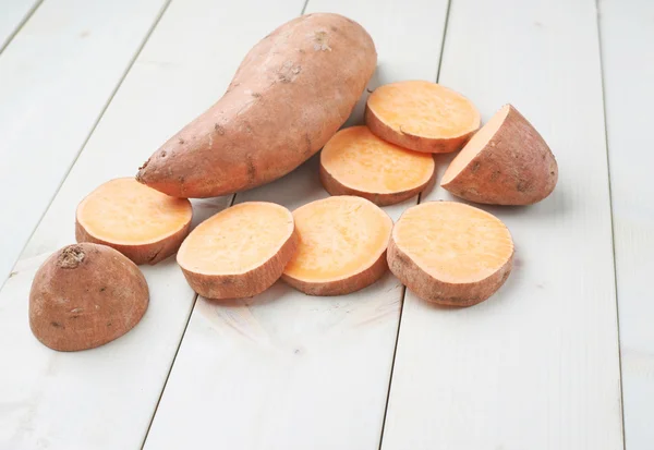 Fatiado Composição da batata doce — Fotografia de Stock