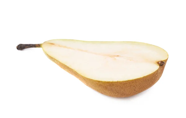 Green pear cut in half — Stock Photo, Image