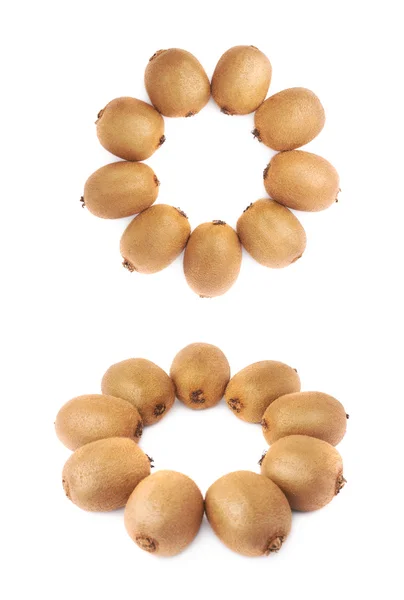 Kiwifruits aligned in circle — Stock Photo, Image