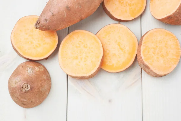 Fatiado Composição da batata doce — Fotografia de Stock