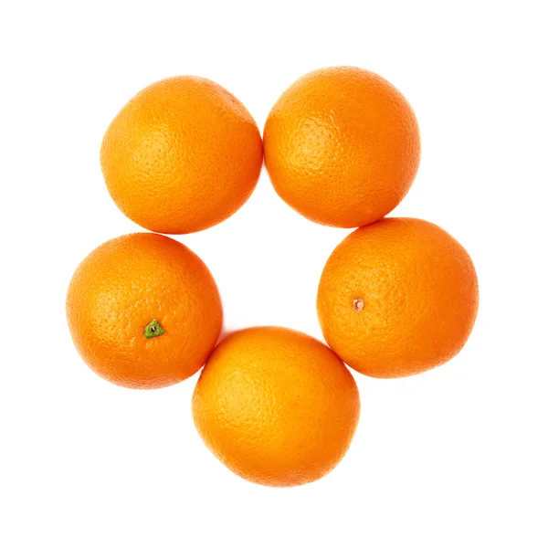 Pomeranče v kulatý rám — Stock fotografie