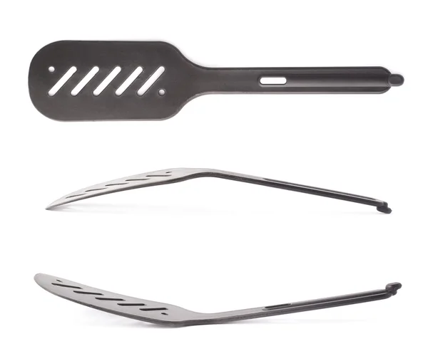 Siyah plastik spatula kullanılan — Stok fotoğraf