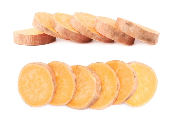 Plasterek odcinki słodkich ziemniaków — Zdjęcie stockowe