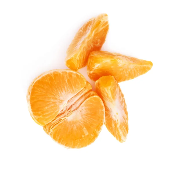 Купка зрізів секцій мандарина — стокове фото
