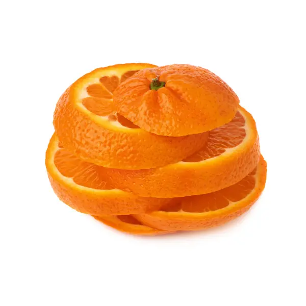 Potongan tangerine segar dalam irisan — Stok Foto