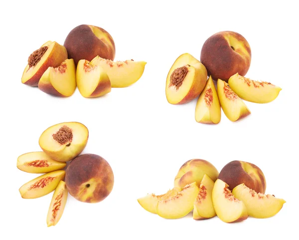 Served peach fruits compositions — Stock Photo, Image