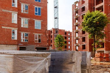 New residential building house. construction of the city.