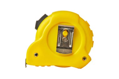 Sarı bant ölçüsü beyaz arkaplanda izole edildi