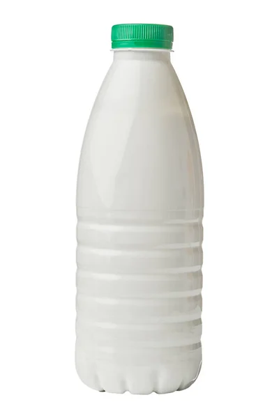 Una bottiglia di kefir isolato su sfondo bianco Close up — Foto Stock