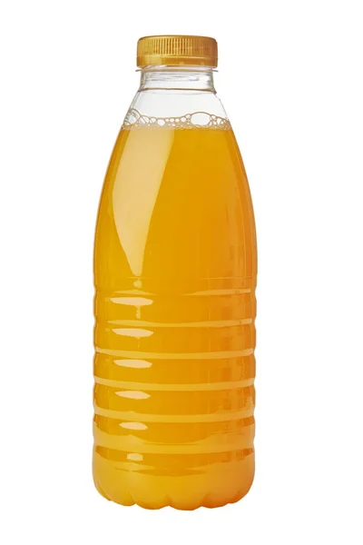 Bottled fruit juice isolated over white background Close up — Stock Photo, Image