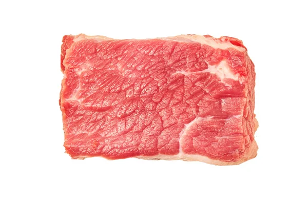 Kawałki surowej świeżej wołowiny izolowane na białym tle — Zdjęcie stockowe
