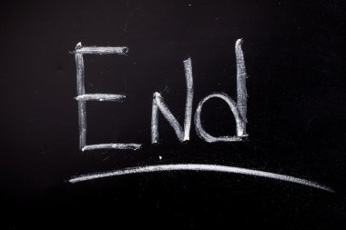 Word yazı tahtası üzerinde yazılı son
