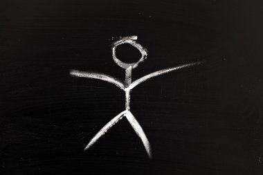 Tebeşir ile çizilmiş adam