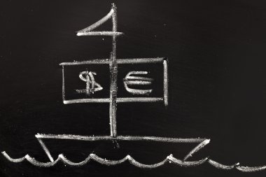Tahtaya çizilen gemi