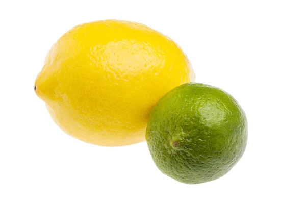 Fresh lemon and lime isolated — Stock Photo, Image