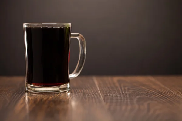 Glass beer on wood background — Stock Photo, Image