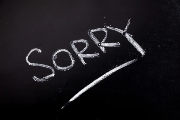 Word sorry on chalkboard — Stock Photo, Image