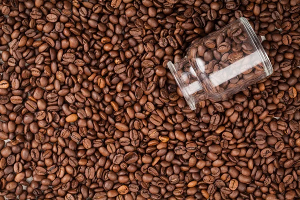 Coffee beans and jar