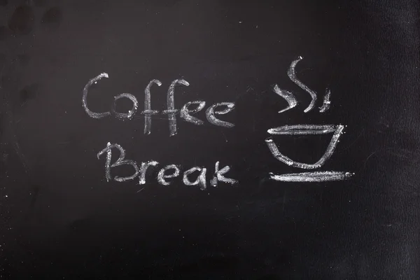 Chalked coffee break palavras no quadro negro — Fotografia de Stock