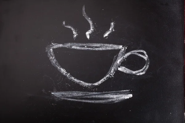 Chalked Coffee cup on blackboard