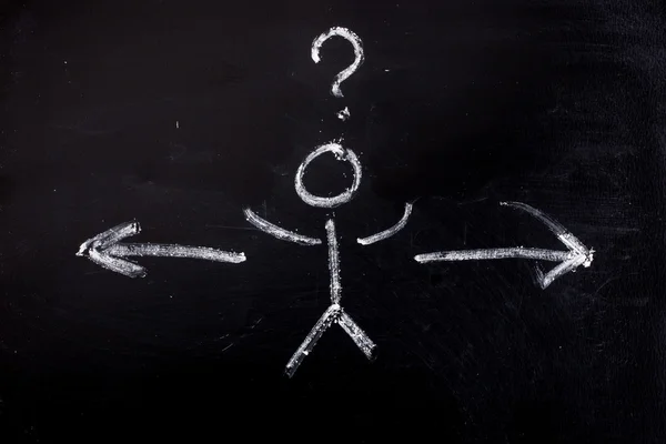 Drawn man on school chalkboard — Stock Photo, Image