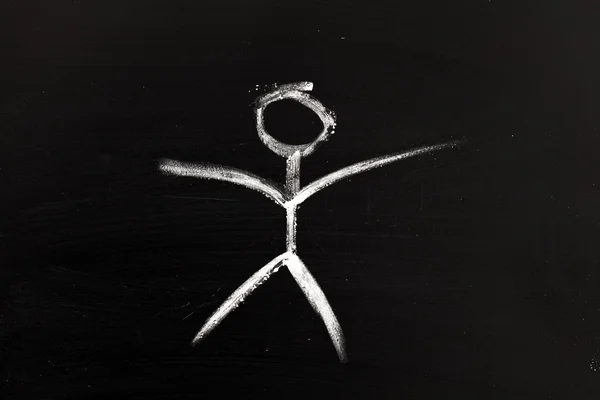 Drawn man with chalk — Stock Photo, Image