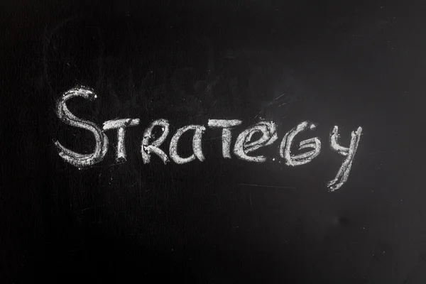 Strategy word written of  chalk — Stock Photo, Image