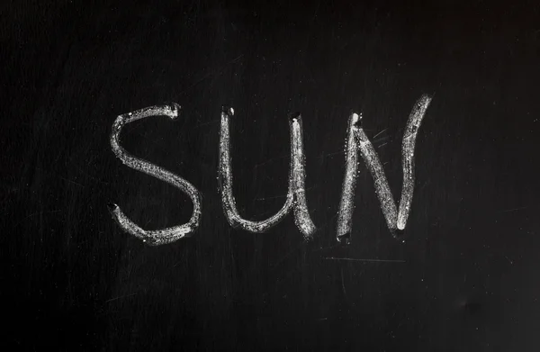 Blackboard with sun word — Stock Photo, Image