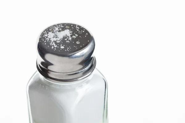 Glazen saltcellar met zout — Stockfoto