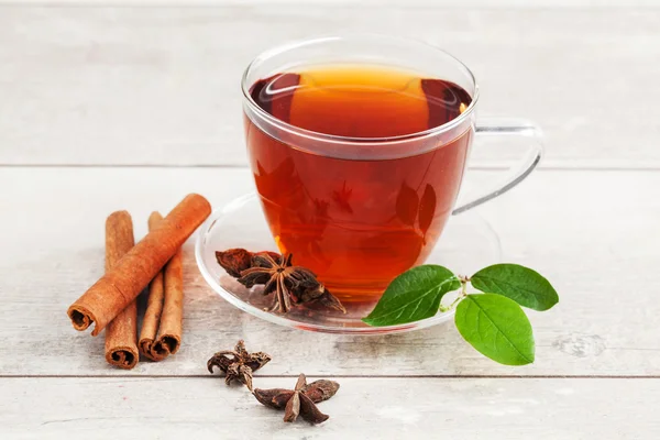 Glass cup of tea — Stock Photo, Image