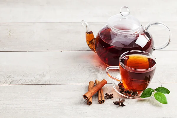 Glass cup of tea — Stock Photo, Image