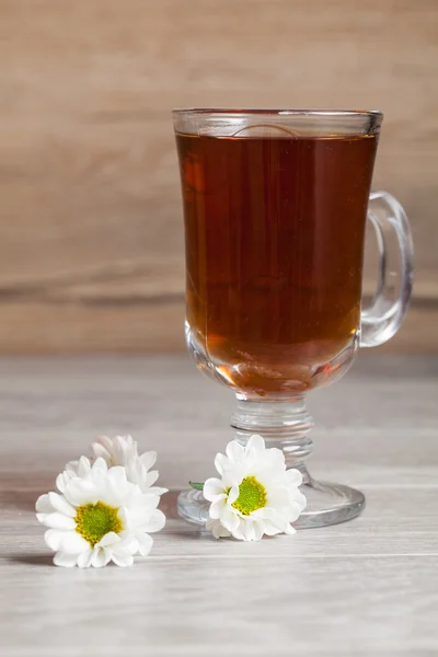 Cup of herbal tea with chamomile flowers — Stock Photo, Image