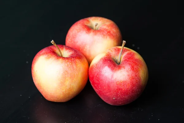 Three Red Apple Fruits — Stock Photo, Image