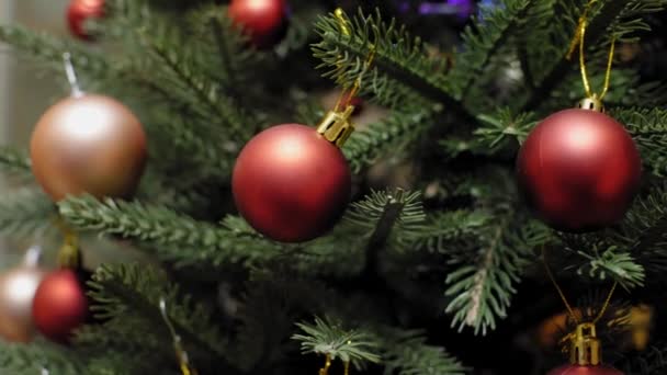 The Decorations Christmas Tree Toy, soft focus — Stock Video
