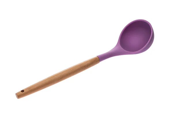 Lilac Plastic Kitchen Tool Wooden Handle Cooking — Stock Photo, Image