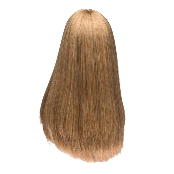 Lidská Paruka Figuríně Zadní Pohled Blondýna Rovné Vlasy — Stock fotografie