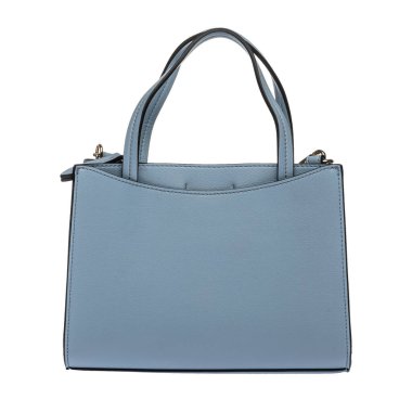 Leather ladies handbag gray on white isolated background