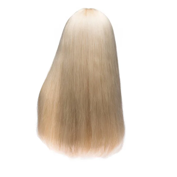 Perruque Cheveux Humains Sur Mannequin Vue Derrière Blonde Cheveux Raides — Photo