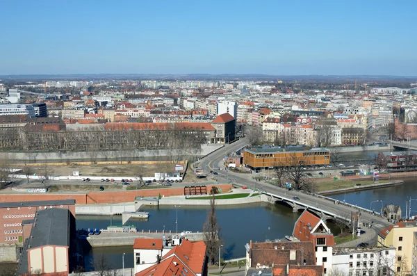 브로츠와프 오래 된 도시입니다. Breslau 유럽 중세 도시입니다. 최고 Breslau 브로츠와프에서 보기 — 스톡 사진
