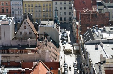 Wroclaw eski şehir. Breslau Avrupa Ortaçağ kenti. En iyi Breslau Wroclaw görüntülemek