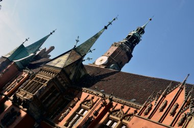 Wroclaw eski şehir. Breslau Avrupa Ortaçağ kenti. En iyi Breslau Wroclaw görüntülemek