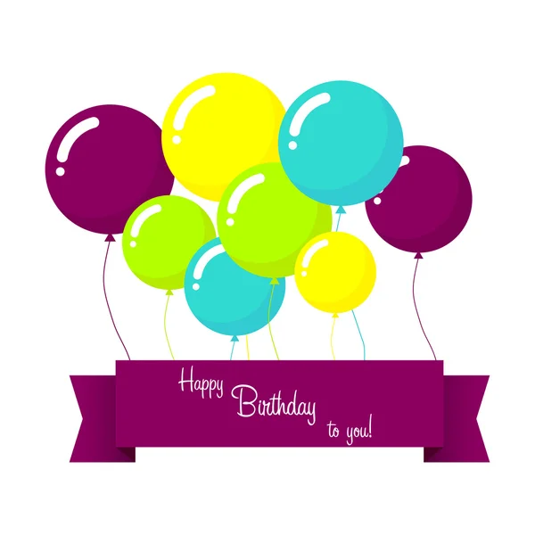 Happy birthday card with balloons — Stock Vector