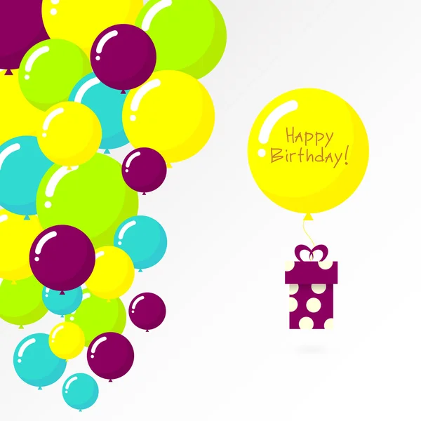행복 한 생일 화려한 카드 디자인 — 스톡 벡터