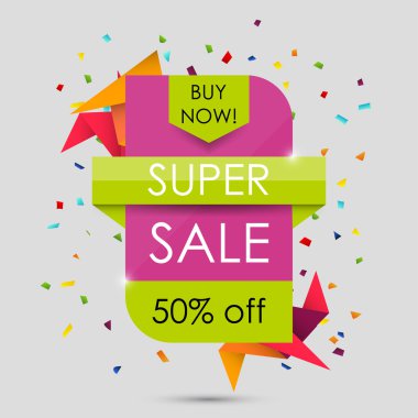 Süper satış afiş parlayan. 