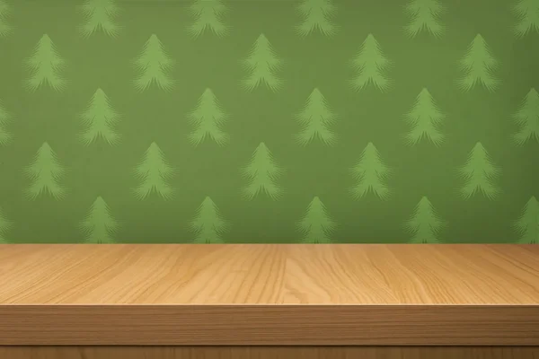 Mesa de madera vacía sobre fondo de pantalla vintage — Foto de Stock